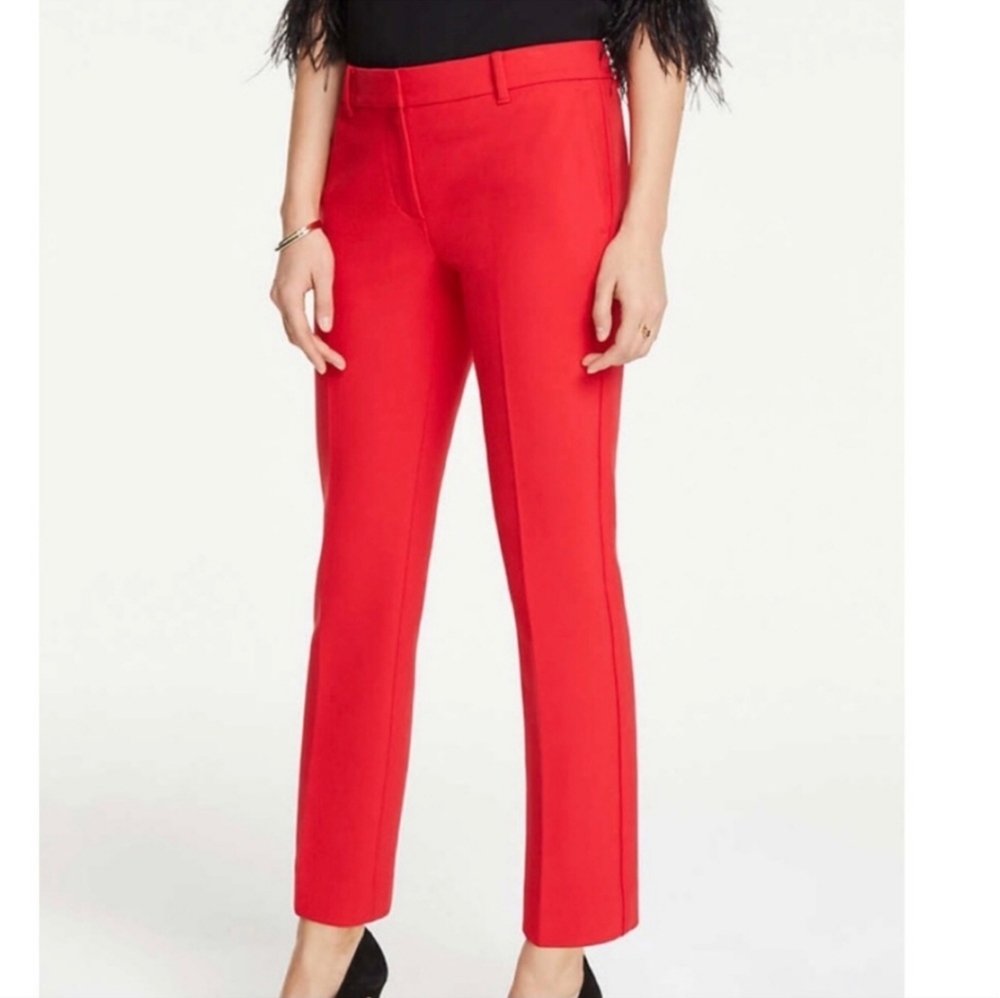 Ann Taylor Ankle Curvy Red Pants Size 10 NEW